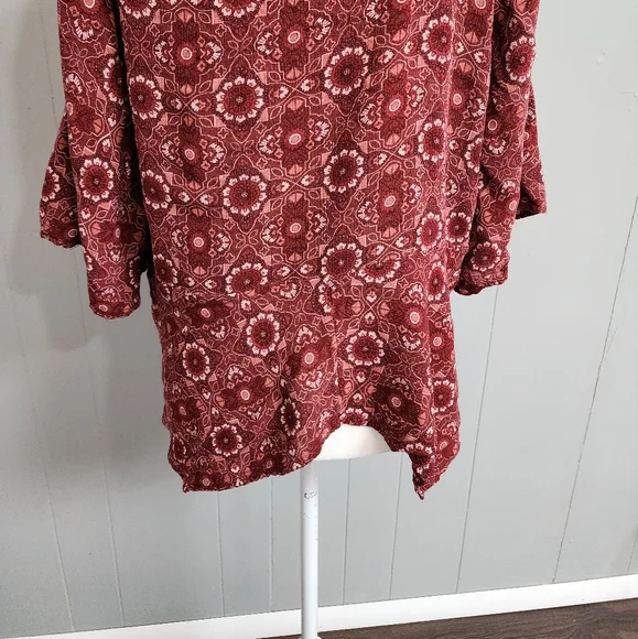 Coco + Jaimenson Printed Red Henna Cardigan - Picture 12 of 15